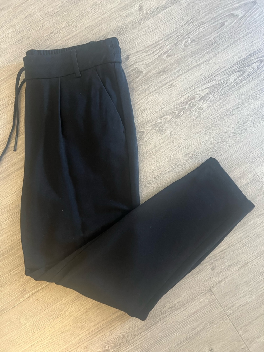 W from h Black Tapered Jogger Trousers Elastic Waist Drawstring Pants | Workwear